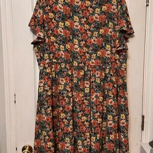Agnes Orinda Three-Tiered Ruffle Sleeve Dress
